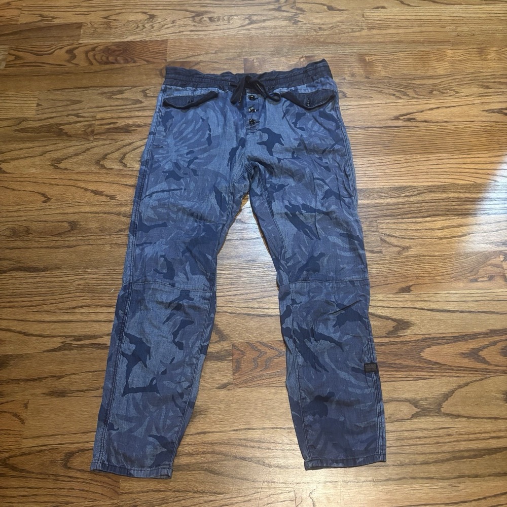 G-STAR RAW 3D Women's Size 27" X 32" ARMY SPORT BLUE CAMOUFLAGE PANTS‎